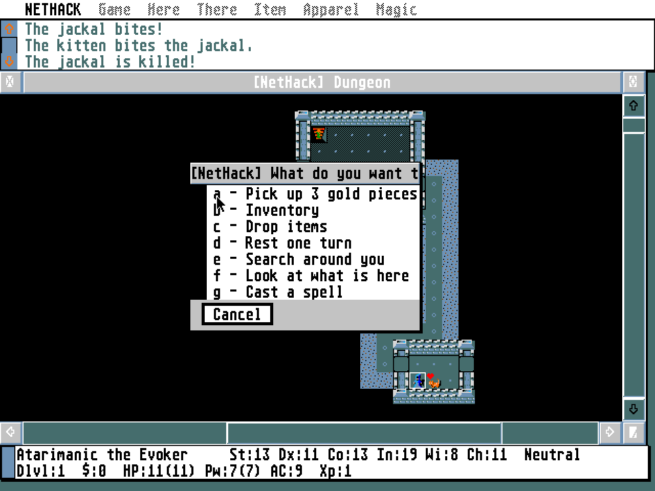 NetHack atari screenshot
